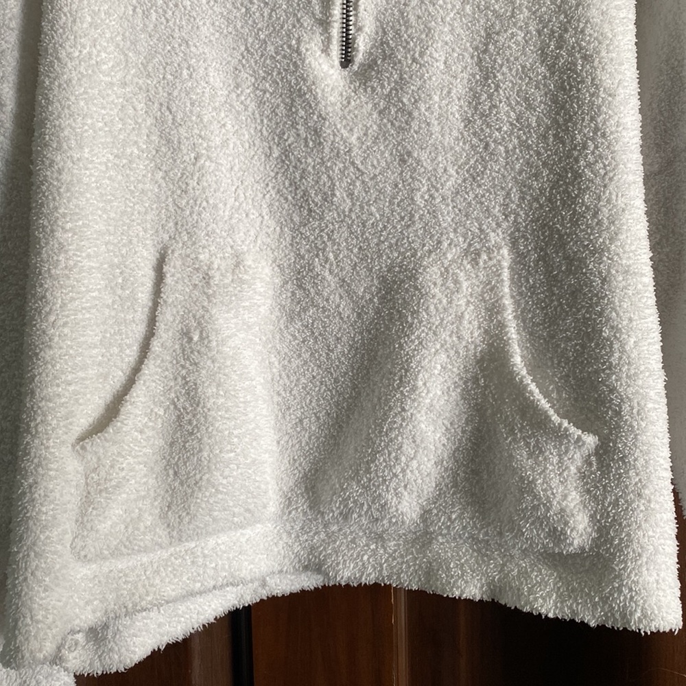 fuzzy white quarter zip top - Picture 3 of 4